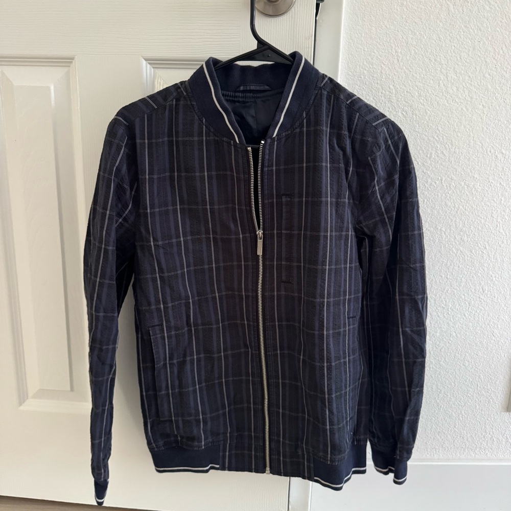 Men's Black Plaid Bomber Jacket